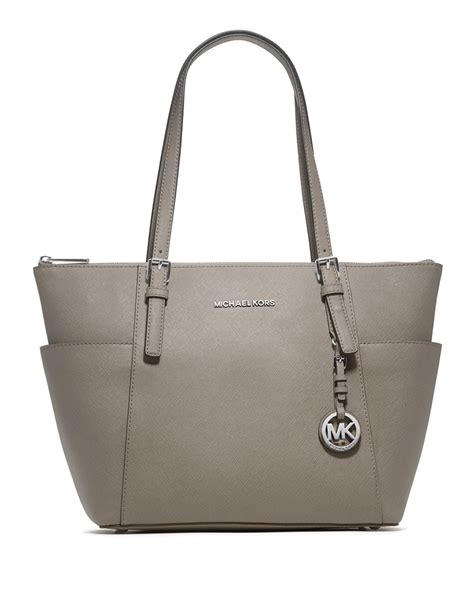 michael kors pearl grey jet set bag|Michael Kors jet set saffiano.